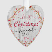 Couple engagé Premier Noël Rustique Bois (devant)