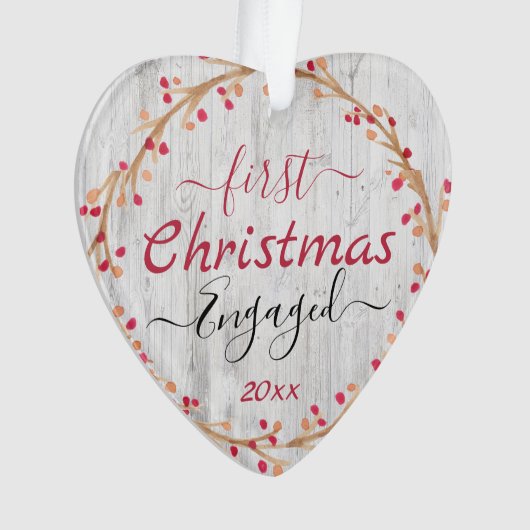 Couple engagé Premier Noël Rustique Bois (devant)