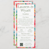 Couple Facts Tropical Wedding Programme & Menu (Devant / Derrière)