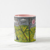 Couple fantôme avec fleurs Mug d'art (Centre)