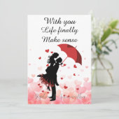 Couple first anniversary Personalized romantic  Feestdagenkaart (Staand voorkant)