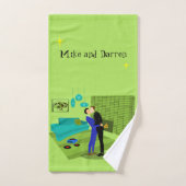 Couple gay rétro amoureux (Serviette à main)