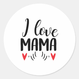 Couple Gift I Love Mama Ronde Sticker