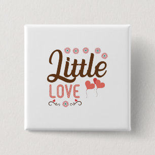 Couple Gift Little Love Vierkante Button 5,1 Cm