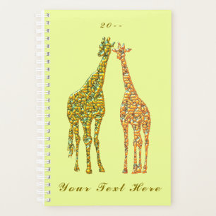 Couple Giraffe Planner Texte personnalisé et année