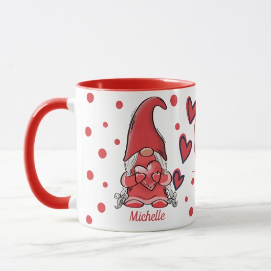 Couple Gnome mignon Nom Valentine's Mug (Gauche)