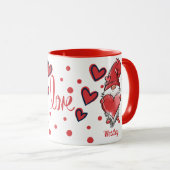 Couple Gnome mignon Nom Valentine's Mug (Devant droit)
