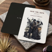 Couple gothique Dark Western Save The Date