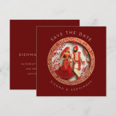 Couple Indien de Mariage Save The Date (Devant / Derrière)