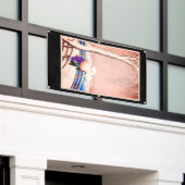 COUPLE JAPONAIS EN BOIS DE NEIGE IMPRIMER Bannière (Bâtiment extérieur)