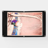 COUPLE JAPONAIS EN BOIS DE NEIGE IMPRIMER Bannière (Horizontal)