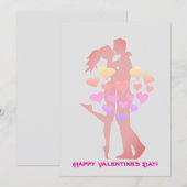 Couple Kisser Minimaliste Valentines Carte Jour (Devant / Derrière)