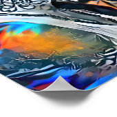 Couple Kissing | Poster Abstrait coloré (Coin)