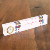 Couple Love Desk Nom Plaque Cadeau (Taille)