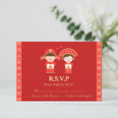 Couple Mariage chinois traditionnel mignon RSVP (Debout devant)