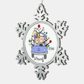 Couple mariage en voiture Noël ornement de flocon  (Vue impression)