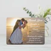 Couple mariage sur Sunset Beach Carte de remerciem (Debout devant)