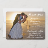 Couple mariage sur Sunset Beach Carte de remerciem (Devant)