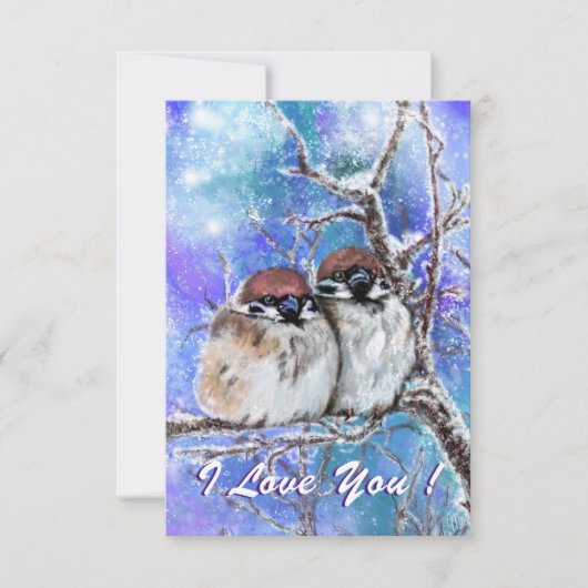 Couple moelleux en hiver Carte Saint Valentin (Devant)