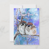 Couple moelleux en hiver Carte Saint Valentin (Dos)