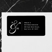 Couple Monogram Ampersad White Address Label