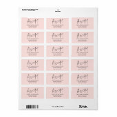 Couple Monogram Heart Pink Return Address Etiket (Full Sheet)