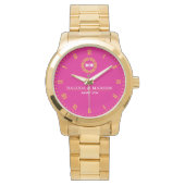 Couple Name Custom Engraved Romantic Monogram Horloge (Voorkant)