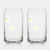 Couple Name Personalized Cute Daisies Floral Blikvorm Glas (Achterkant)