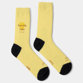 Couple Names Wedding Date Minimal Yellow Sokken (Rechts)