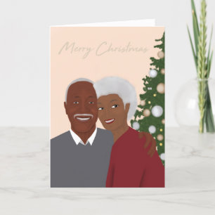 Couple noir, parents, grands-parents Carte de Noël