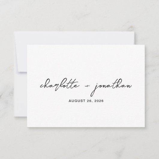 Couple Nom Code QR Code Mariage RSVP Carte de boît (Devant)