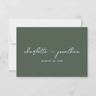 Couple Nom Dark Green QR Code Mariage RSVP