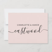 Couple Nom Dusty Mariage rose Carte de note (Devant)