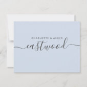 Couple Nom noir sur la carte de note bleue (Devant)