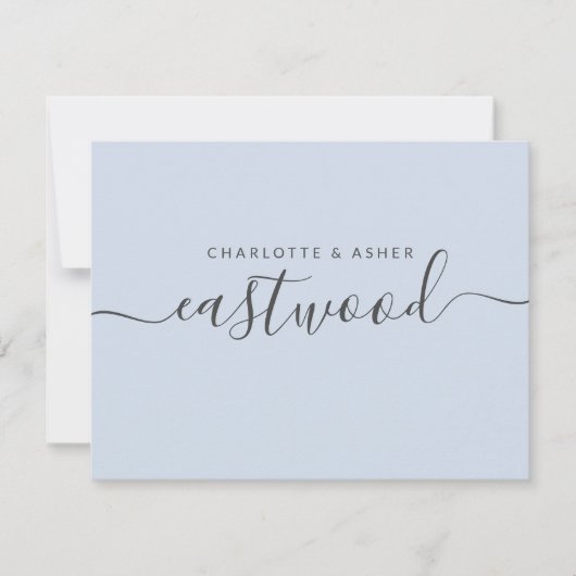 Couple Nom noir sur la carte de note bleue (Devant)