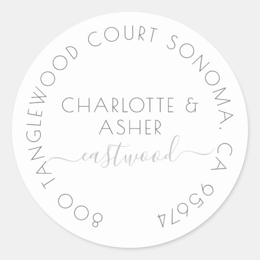 Couple Nom Pastel Blue Retour Adresse Étiquette (Devant)