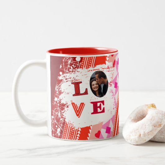 Couple personnalisé amour Mug (Avec donut)