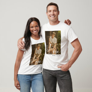 Couple personnalisé photo et texte T-Shirt