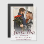 Couple Photo Enregistrer la date Annonce Magnet (Devant / Derrière)