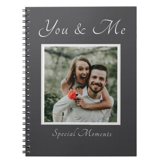 Couple Photo nom personnalisé carnet (Devant)