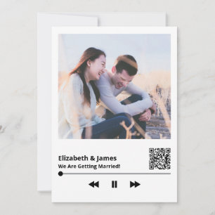 Couple Photo QR Code Faire-part de mariage unique