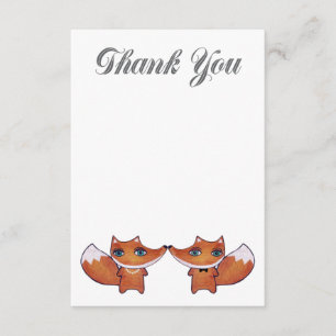 Couple Red Fox de Woodland Merci Cartes de notes