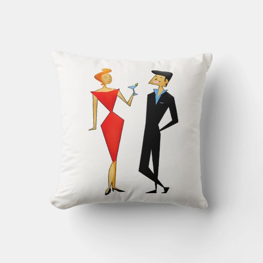 COUPLE RÉTRO ANNÉES 1960 COUSSIN (Recto)