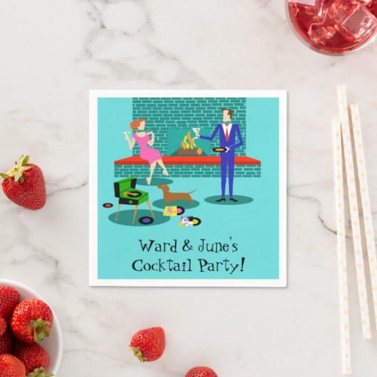 Couple rétro avec serviettes en papier de chien (En situation)