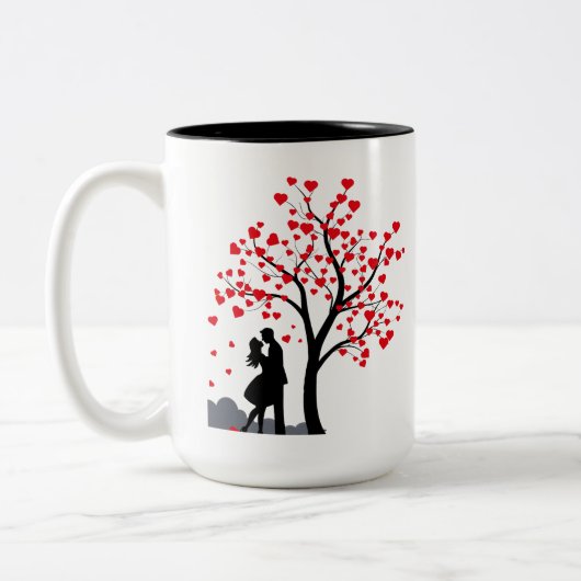 Couple romantique Amour Arbre Mug (Gauche)