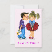 Couple romantique Cute Valentine's Day Cartes (Dos)