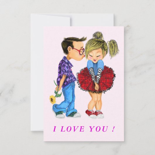 Couple romantique Cute Valentine's Day Cartes (Dos)