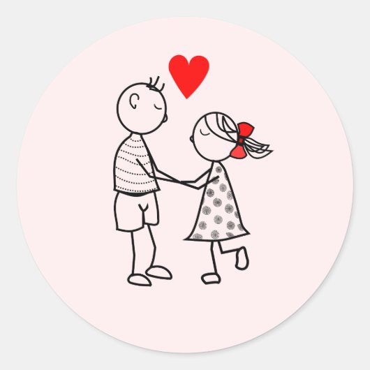 Couple romantique mignon en Stickers Amour (Devant)