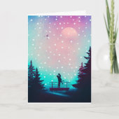 Couple romantique simple sous la carte de vacances (Devant)