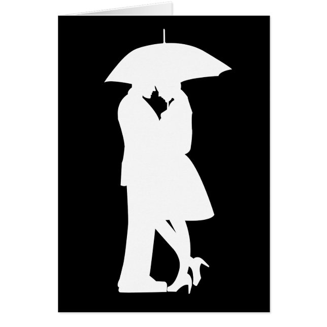 Couple romantique sous parapluie (Devant)